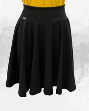 Dámská krátká kolová úpletová sukně,černá